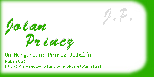 jolan princz business card